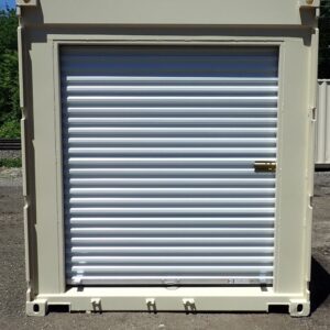 6′ Wide x 6′ 4″ Tall Roll Door In Container End Replacing Stock Doors