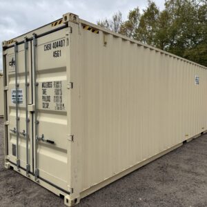 40′ x 8′ x 9.5′ Tall –NEW “One Trip” – High Cube Shipping/Storage Container – Wind and Watertight-BEIGE