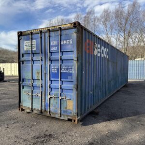 40′ x 8′ x 9.5′ Tall –Used *High Cube* Shipping / Storage Container-Wind and Watertight – BLUE