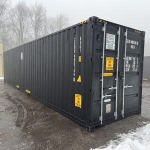 40′ x 8′ x 9.5′ Tall – New *High Cube Shipping/Storage Container – Wind and Watertight-BLACK