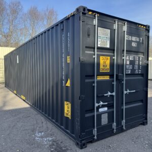 40′ x 8′ x 9.5′ Tall – New *High Cube Shipping/Storage Container – Wind and Watertight-BLACK
