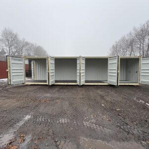 40′ x 8′ x 9.5′ Tall -New *High Cube**FOUR SIDE DOOR OPENINGS** Shipping/Storage Container – Wind and Watertight – BEIGE