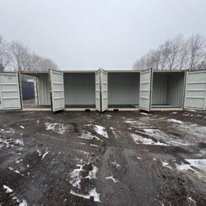 40′ x 8′ x 9.5′ Tall -New *High Cube**FOUR SIDE DOOR OPENINGS** Shipping/Storage Container – Wind and Watertight – BEIGE