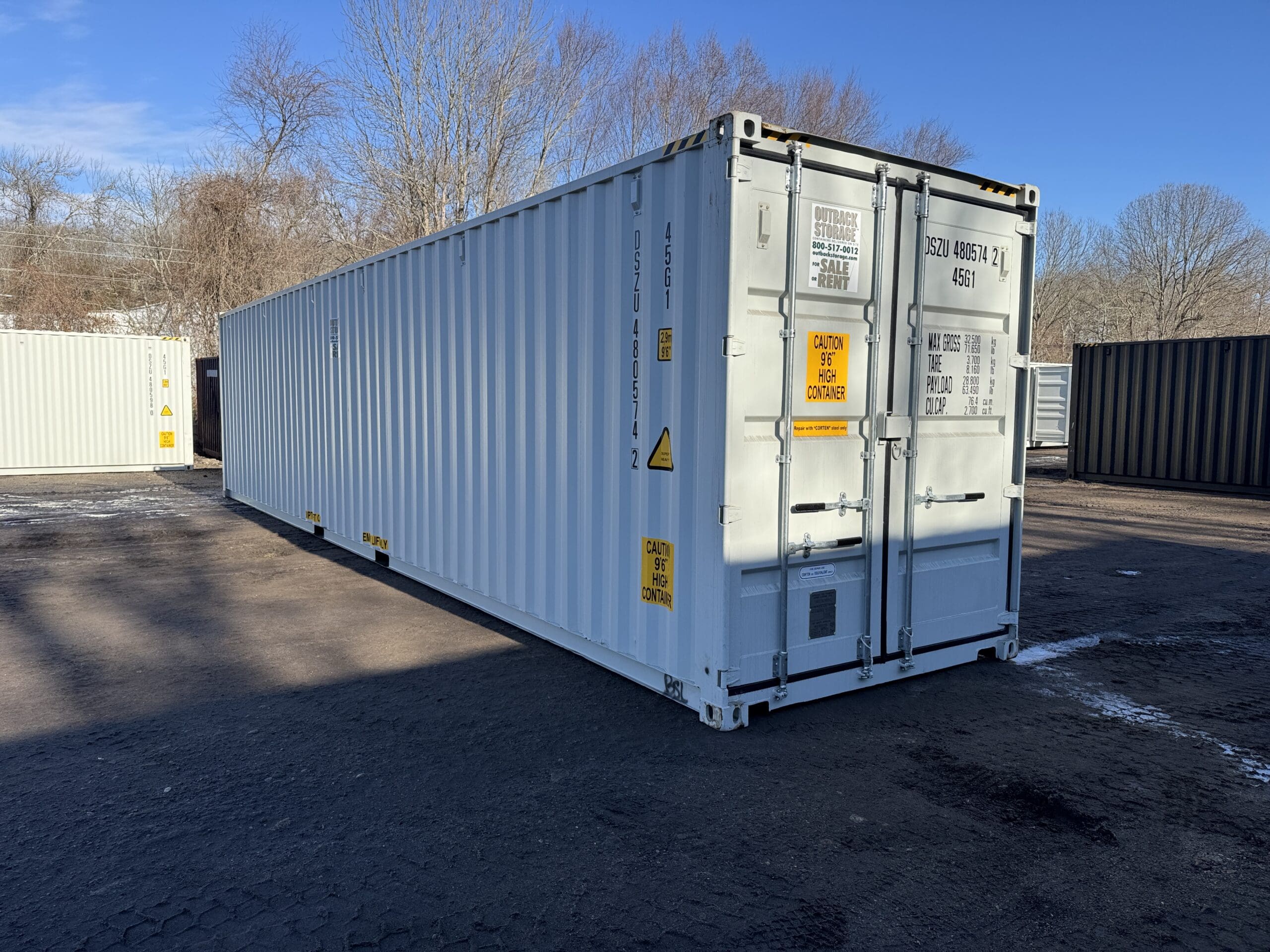 40′ x 8′ x 9.5′ Tall -New *High Cube Shipping/Storage Container – Wind and Watertight – LT GRAY
