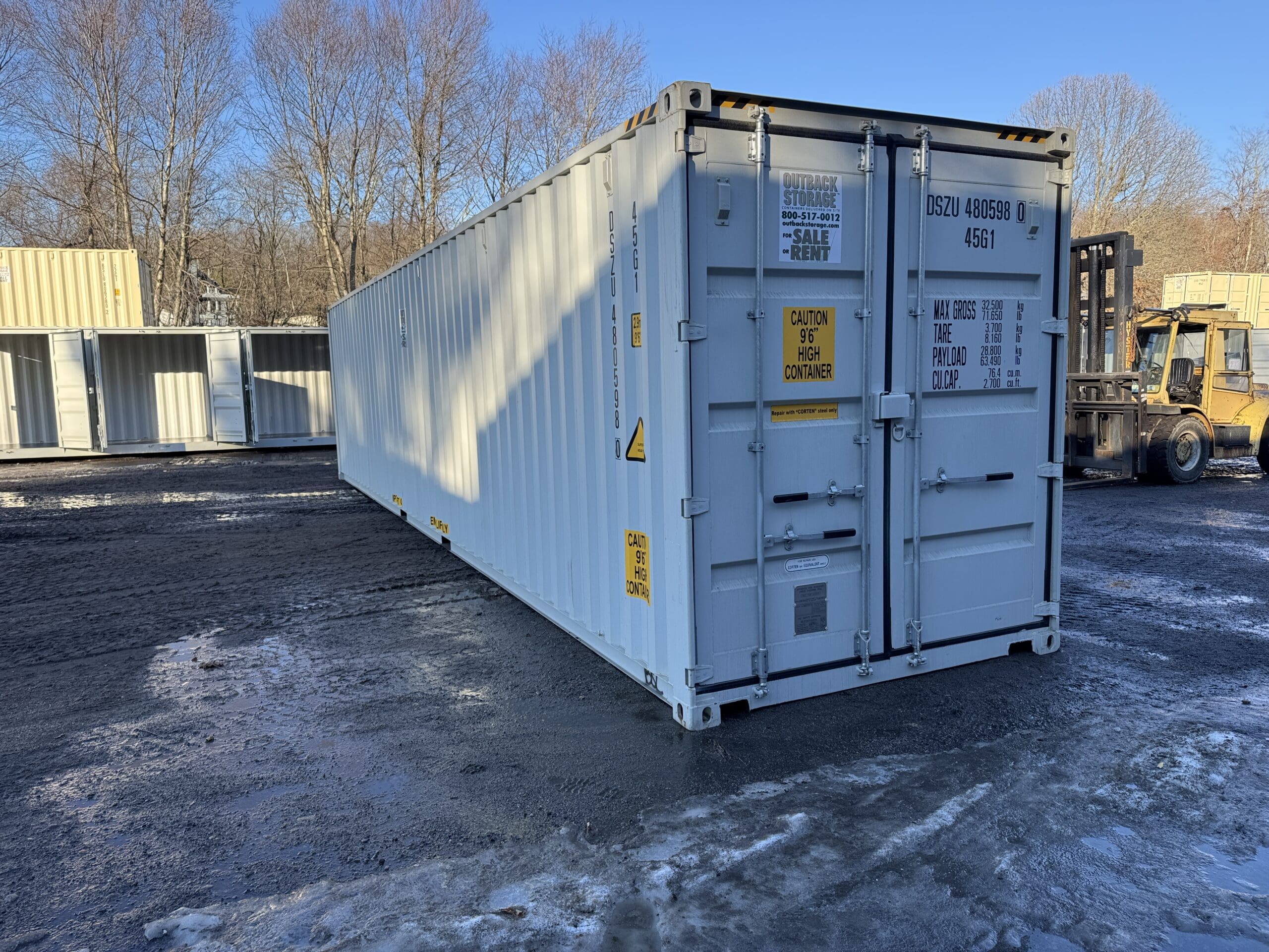 40′ x 8′ x 9.5′ Tall -New *High Cube Shipping/Storage Container – Wind and Watertight – LT GRAY