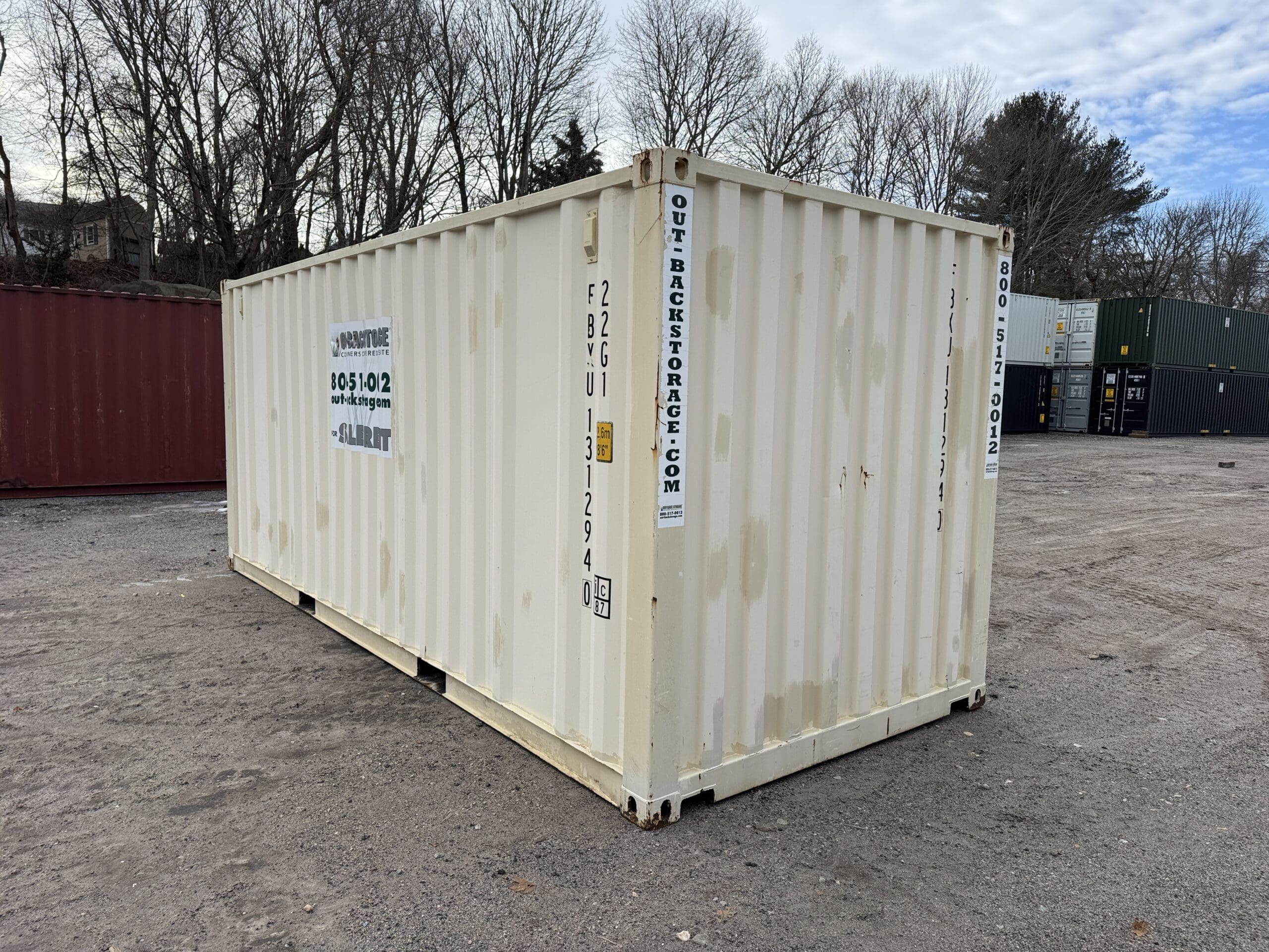 20′ x 8′ x 8.5′ Tall– GENTLY USED 2016-Shipping/Storage Container – Wind and Watertight – BEIGE