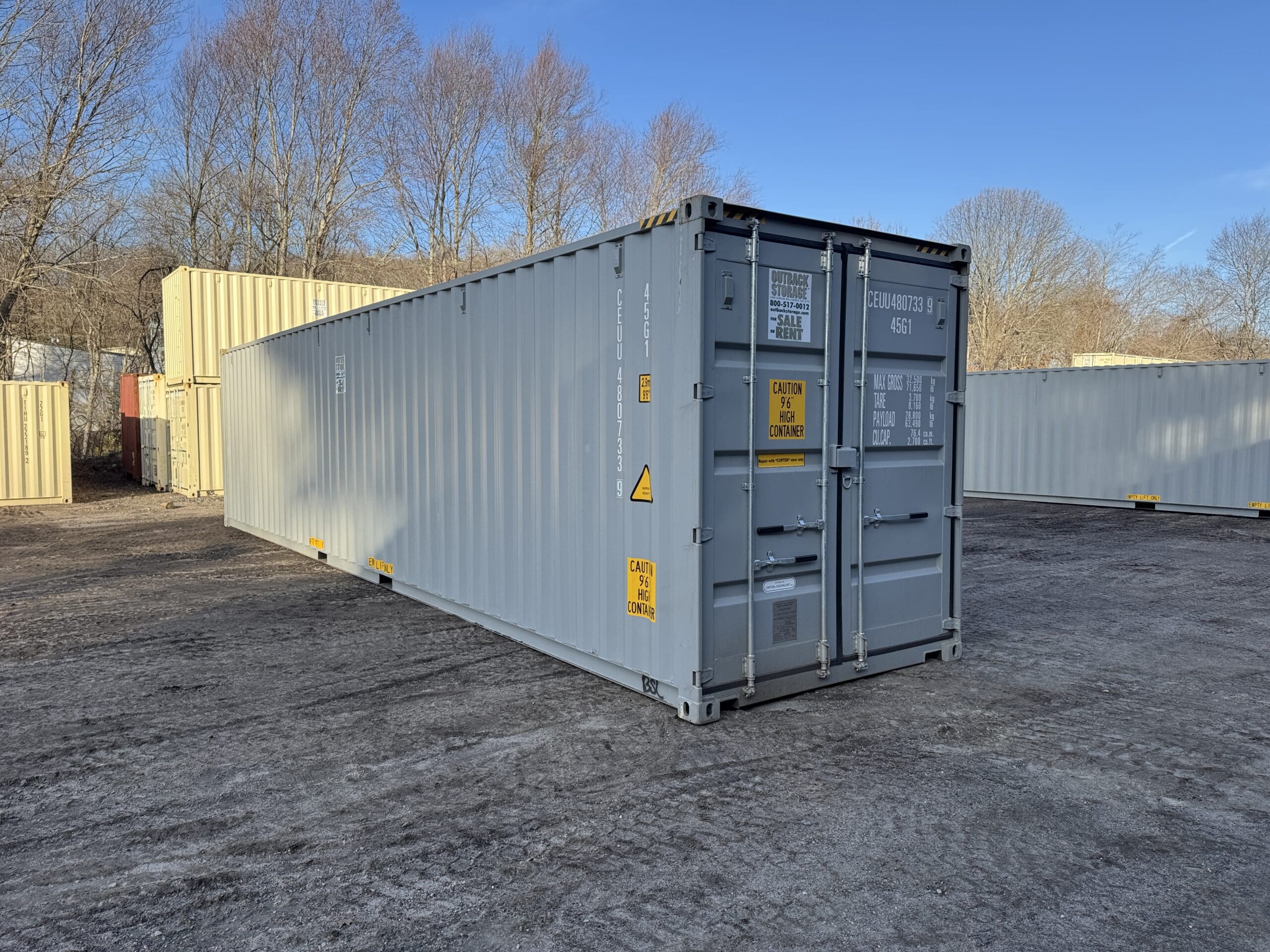 40′ x 8′ x 9.5′ Tall – New *High Cube Shipping/Storage Container – Wind and Watertight-GRAY
