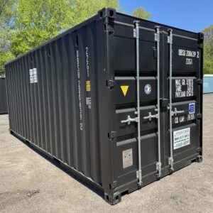 20′ x 8′ x 8.5′ Tall– New Shipping/Storage Container – Wind and Watertight – BLACK